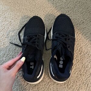 adidas Women's Black Mesh Sneakers with White Details